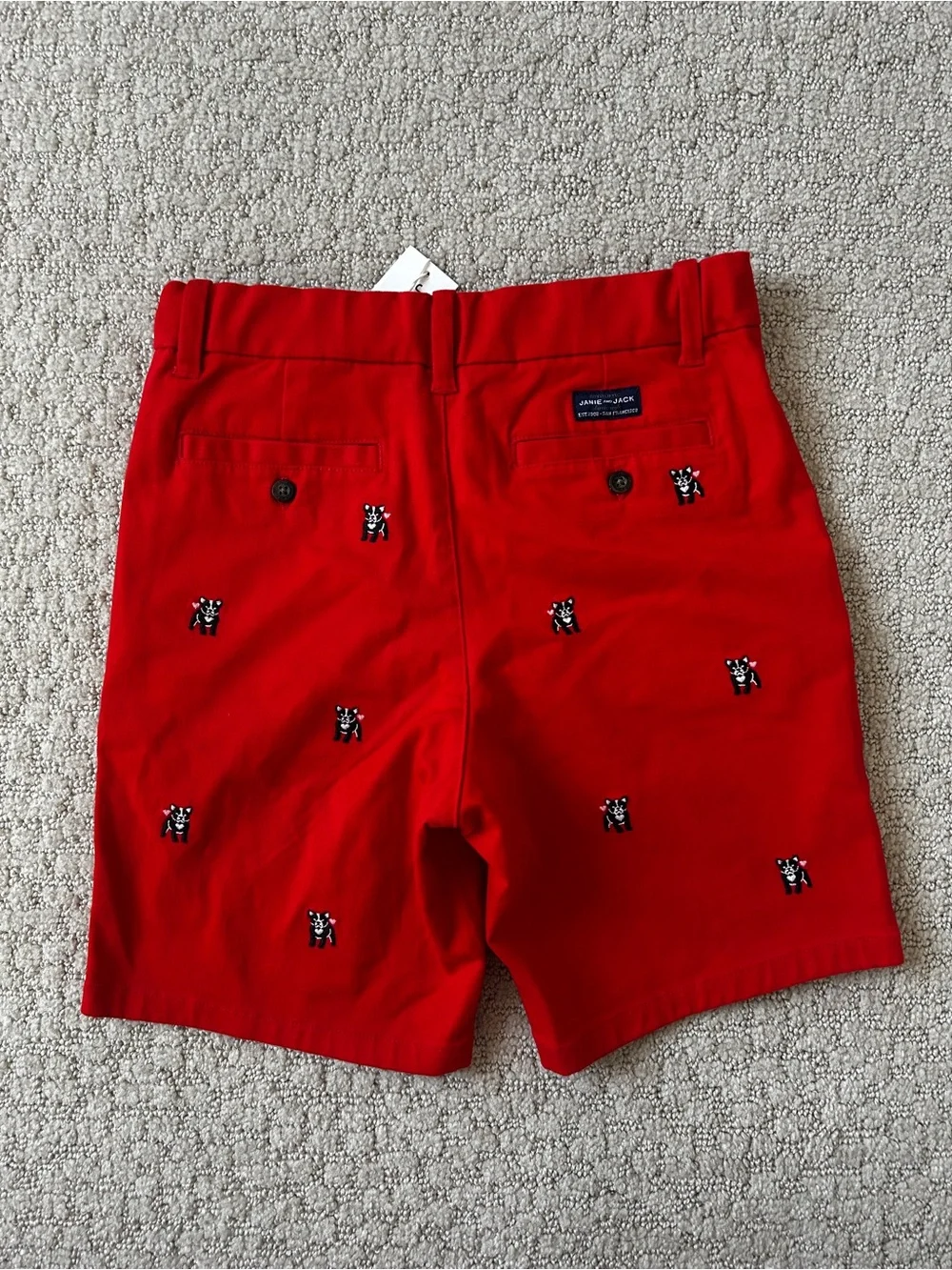 Janie & Jack Bundle Lot Shorts Boys 8 Casual Adjustable Waist Pockets Red Pink
